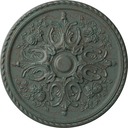 Ekena Millwork Bradford Ceiling Medallion (Fits Canopies up to 6 5/8"), 32 5/8"OD x 2"P, Cloud Burst Crackle CM32BRCBC